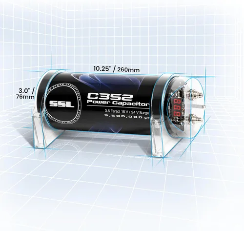 Miniatura 5 de Sound Storm Laboratories C352 Condensador de audio para automóvil – 3.5 Farad, almacenamiento de energía, mejora de graves del estéreo