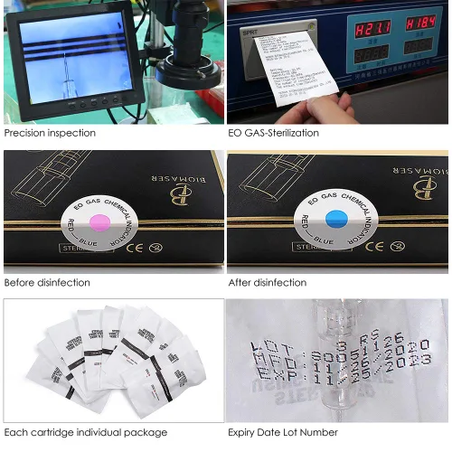 Miniatura 4 de BIOMASER - Agujas de cartucho, 10 agujas de tatuaje para maquillaje permanente, esterilizadas, para máquina de maquillaje permanente, bolígrafo T100