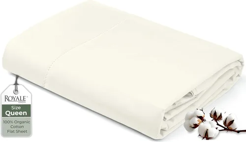 Miniatura 126 de Royale Linens Sábana encimera de tamaño individual XL 100% Algodón Orgánico – Super suave – Sábanas superiores de percal – Sábana encimera