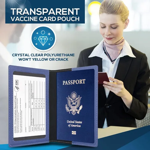 Miniatura 5 de Ciana porta pasaporte de piel sintética y tarjeta de vacunas Porta pasaporte con tarjeta de vacunas PúrpuraOmbre Force Ciana