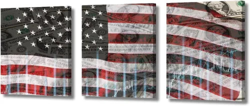 Miniatura 62 de Arte de pared de Crisis in USA para sala de estar, bandera de Estados Unidos, decoración del hogar, gráficos de otoño en Estados Unidos de América