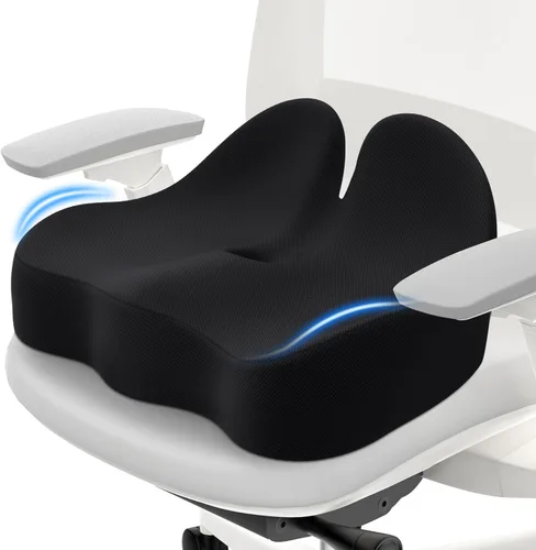 Miniatura 9 de Cushzone Cojín de asiento, cojines de espuma viscoelástica para silla de oficina, diseño curvado ergonómico para ciática, coxis, soporte de asiento
