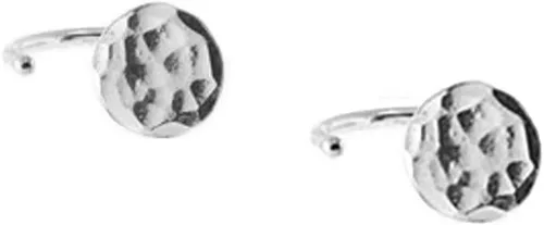Miniatura 13 de Half Huggie Hammered Silver Disc Hoop Earrings for Women Tiny Cartilage Birthstone Stud Piercing Earring Hypoallergenic Screw Back Dainty Hug