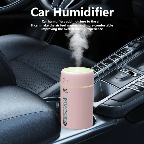 Miniatura 5 de Lisacool Humidificador pequeño, mini humidificador portátil para dormitorio, oficina, automóvil, viajes con luz nocturna, apagado automático, súper