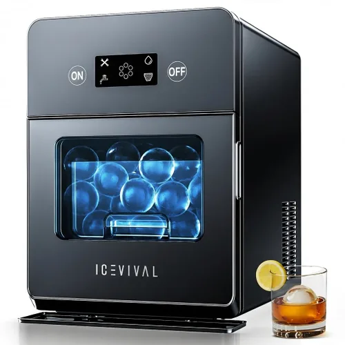 Miniatura 8 de Máquina de bolas de hielo de 2.4 pulgadas, 50 piezas/24 horas, 2 piezas en 60 minutos, máquina de hielo de esfera de cristal de fusión lenta