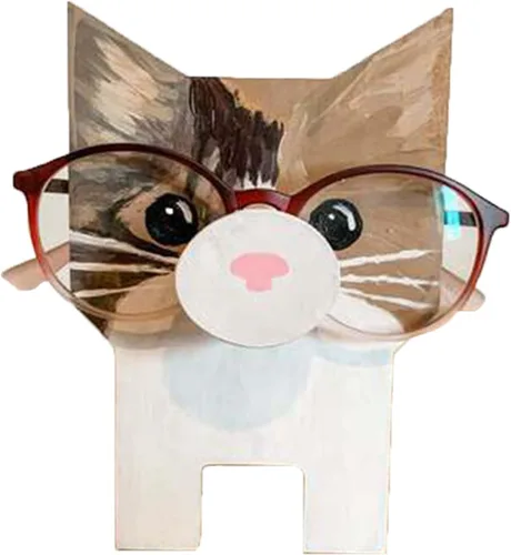 Divertido soporte de lentes de animales, bonita exhibición de gafas de sol en forma de gato, soporte para gafas de mascotas para decoración de