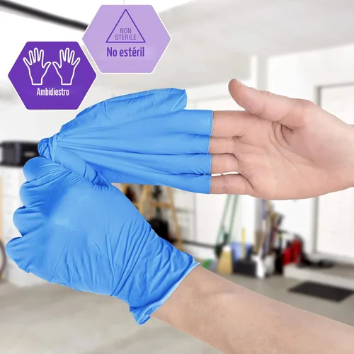 Miniatura 2 de MED PRIDE Guantes desechables de protección multiusos para manos, mezcla de nitrilo-vinilo, medianos 100 - sin polvo, sin látex y sin goma - guantes