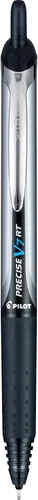 Miniatura 2 de Bolígrafos de punta rodante recargables y retráctiles Pilot Precise V7 RT, tinta líquida negra, punta fina (0.7 mm), paquete de 6 unidades - Ideal