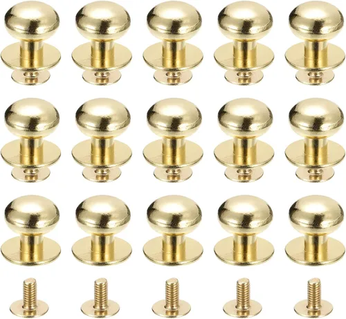 Miniatura 13 de uxcell Remaches de cabeza de bola de 0.157 pulgadas (0.157 in), tornillo trasero, paquete de 15 remaches de pezón de botón de cabeza redonda