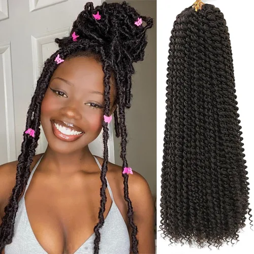 Miniatura 12 de Cabello Passion Twist de 24 pulgadas, 8 paquetes de cabello Passion Twist de ganchillo para mujeres, cabello trenzado Passion Twists largo bohemio