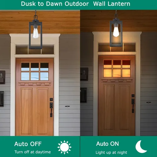 Miniatura 6 de 13 Inch Outdoor Pendant Light Dusk to Dawn Hanging Porch Light for Entrance Front Door Photocell Pendant Lights for Porch Dusk to Dawn Hanging