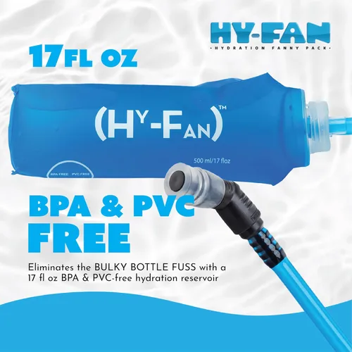 Miniatura 6 de HY-FAN Riñonera de hidratación con vejiga, 17 onzas, sin BPA, diseño manos libres, bolsillos seguros, ideal para actividades atléticas al aire Verde