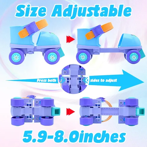 Miniatura 3 de Kids Roller Skate for Girls Boys Ages 2-5 Years Old, Adjustable Toddler Rollerskates, Children Beginner Roller Skate RS209