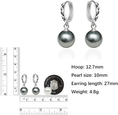 Miniatura 2 de Aretes colgantes de perlas AAA+ chapados en oro de 18 quilates seleccionados a mano para agricultura de agua dulce para mujer, juego de joyería