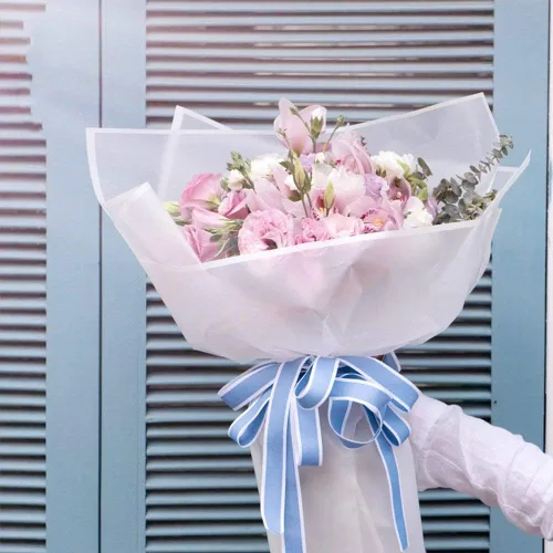 Miniatura 8 de VOWOVOSDAY 20 piezas de papel de regalo de flores, papel de regalo impermeable de 23 x 23 pulgadas, utilizado para manualidades, día de San 1 blanco
