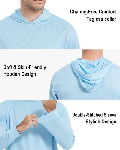 Miniatura 4 de ProtectX Sudadera ligera de manga larga con protección solar de alta visibilidad, UPF 50+ de secado rápido, camisa SPF UV, ropa activa