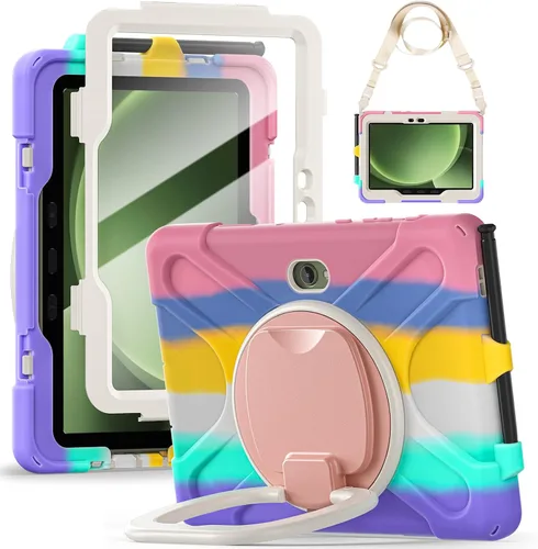 Miniatura 52 de 360 Rotation Case for Galaxy Tab ActivePro/Tab Active4 Pro/Active 5 Pro 10.1" Sturdy Cover Rotate Ring Stand Shoulder Carrying Strap Hand Strap