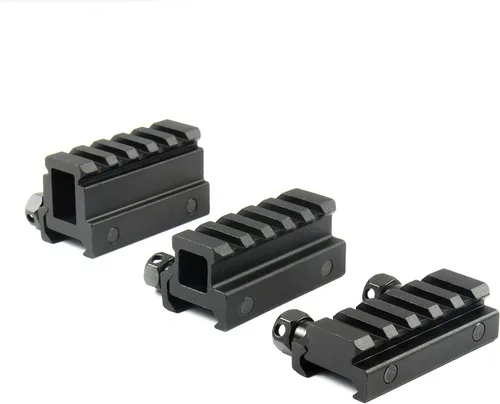 TACFUN Paquete de 3 elevadores medianos y bajos de 1 pulgada de alto y 0.75 pulgadas de alto, 5 ranuras de 0.79 pulgadas, montaje de alcance