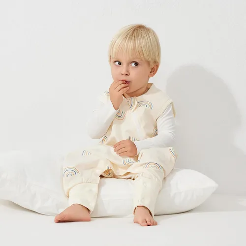 Miniatura 3 de Duomiaomiao Paquete de 2 bolsas de dormir TOG para niños de 6 a 12 meses, 100% algodón, ligero, con pies, transpirable, cómoda manta para niños