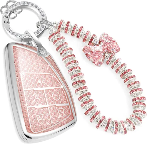 Funda para llavero Buick con llavero de pulsera de circonita de moda, diseño de diamantes encantadores funda suave para Avenir Envision Encore Chevy