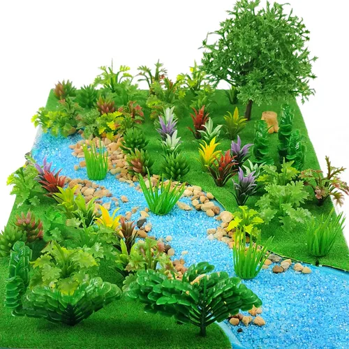 Miniatura 3 de 91 piezas de árboles de modelo árboles en miniatura variados para modelo de tren paisaje de jardín de hadas árboles de diorama árboles artificiales