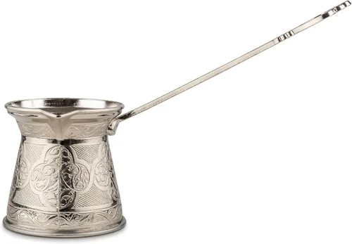 Miniatura 5 de Alisveristime Auténtica cafetera turca, hecha a mano Cezve/Ibrik, 2.75 pulgadas de ancho, 2.75 pulgadas de alto, 6.76 onzas ¡Mejora tu experiencia