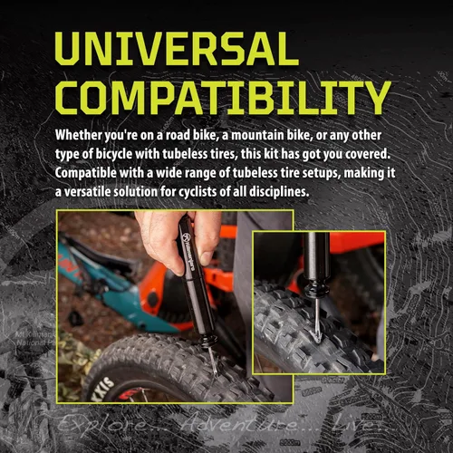 Miniatura 3 de Kilimanjaro - Kit de reparación de neumáticos de bicicleta compacto sin cámara – Herramientas portátiles de reparación de pinchazos para bicicletas