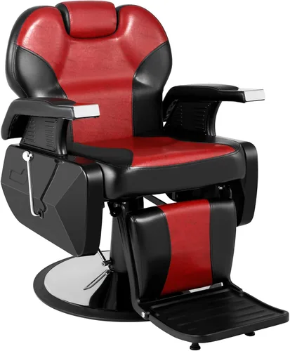 Miniatura 12 de Artist hand Silla de peluquería hidráulica, sillas de estilo de 21 pulgadas de ancho para salón con capacidad de 450 libras, silla reclinada de Negro