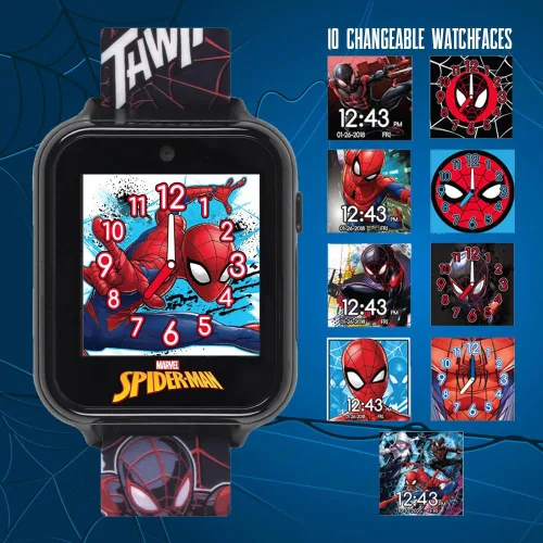 Miniatura 5 de Marvel Spider-Man - Reloj inteligente para niños, reloj interactivo con pantalla táctil con 10 caras de reloj personalizables, cámara integrada