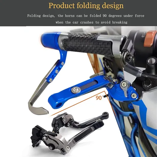Miniatura 6 de Accesorios de motocicleta Ajustable Plegable Extensible Freno Palanca de Embrague Manillar Manillar Empuñaduras de Mano Tapa CNC para Yamaha MT-07