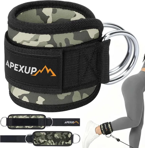 Miniatura 20 de APEXUP Correa de tobillo para máquina de cable, bandas de resistencia de tobillo, correas de tobillo de patada hacia atrás con cable para gimnasio