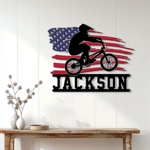 Miniatura 3 de Letrero de metal BMX personalizado – Bicicleta, pared de bicicleta, garaje, habitación, patio, hogar, decoración de oficina – Regalo para mamá