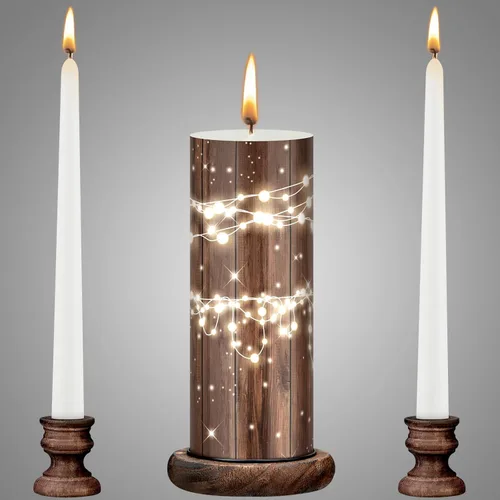Miniatura 17 de Irenare Unity Velas con soporte para ceremonia de boda, accesorios de decoración de boda, portavelas de cristal, vela para eventos formales, iglesia