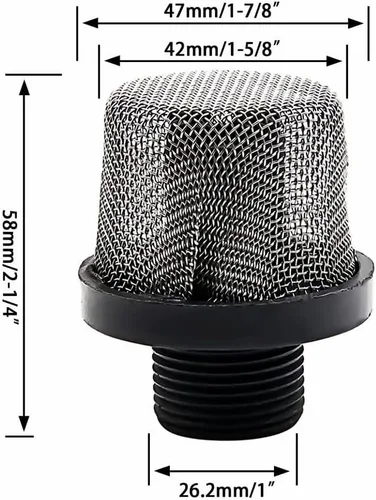 Miniatura 3 de 288716 Filtros de succión de entrada de 3/4 pulgadas aptos para pulverizador de pintura sin aire X7/LTS17, X5/LTS15, ProX9/ProX19, ProX7/ProX17