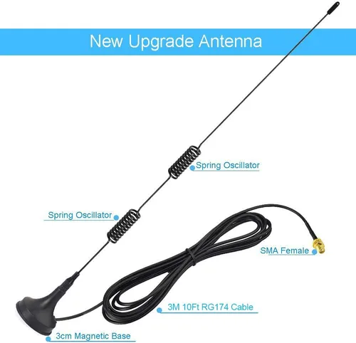 Miniatura 2 de Bingfu Antena de radio de doble banda VHF UHF 136-174MHz 400-470MHz Antena de radio de mano de dos vías Base magnética SMA Antena hembra