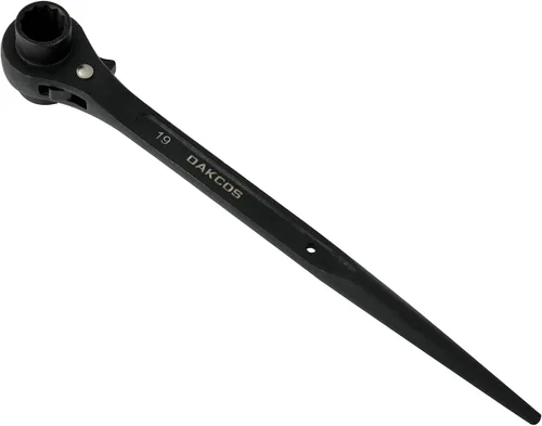 Miniatura 9 de DAKCOS 2 Piezas 19 mm×22 mm O 3/4"×7/8" 12 Puntos Llave de Trinquete de Doble Extremo con Enchufe de Andamio Spud, Negro