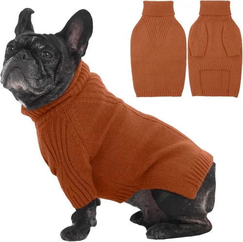 Miniatura 52 de IECOii Suéter extragrande para perro, suéteres térmicos cálidos para perros de raza gigante, ropa de punto, cuello alto de invierno, elástica