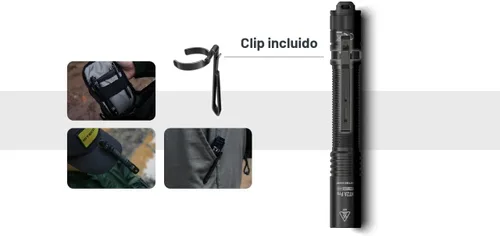 Miniatura 8 de Nitecore Linterna MT2A Pro EDC, 1000 lúmenes, haz de 279 yardas, recargable USB-C, compatibilidad de doble potencia, linterna delgada compacta e
