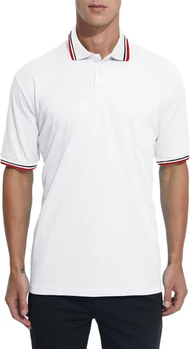 Miniatura 7 de Thapower Camisa de árbitro para hombre, camiseta de árbitro oficial de softbol y béisbol, disfraz de árbitro, manga corta, bolsillo en el pecho
