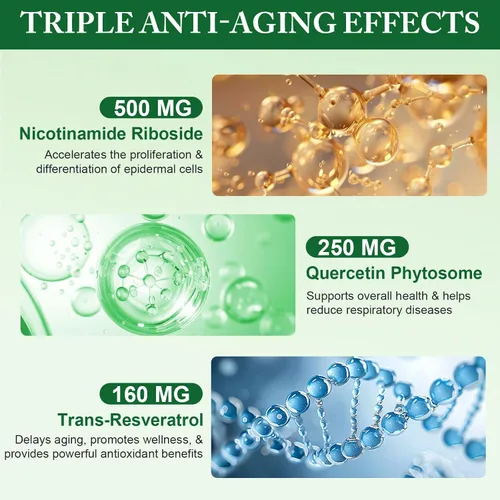 Miniatura 3 de Suplemento NAD, ribósido de nicotinamida NAD, liposoma alternativa NAD extra fuerte, Boost NAD y resveratrol + para mujeres y hombres, energía