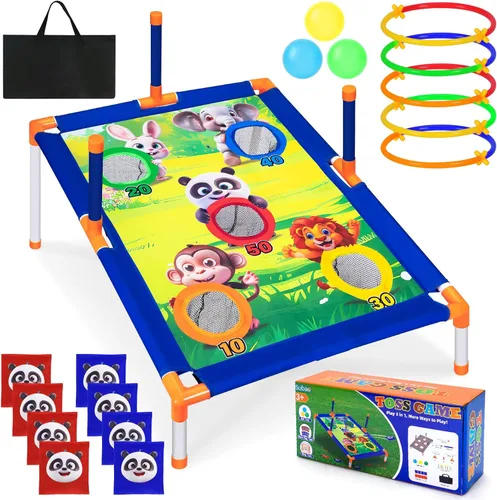 Subao Juego de lanzamiento de bolsas de frijoles, juego de cornhole 3 en 1, juegos para exteriores, deportes y actividades al aire libre, juguetes