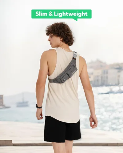 Miniatura 3 de Waterfly - Cangurera delgada de poliéster suave, resistente al agua, para hombre y mujer, para exteriores, correr, escalar, llevar iPhone 5 6 Plus