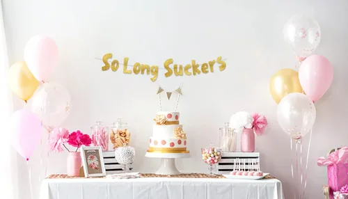 Miniatura 2 de Cartel dorado con purpurina para fiesta con texto en inglés «So Long Suckers Going Away», divertidas decoraciones de jubilación para hombres