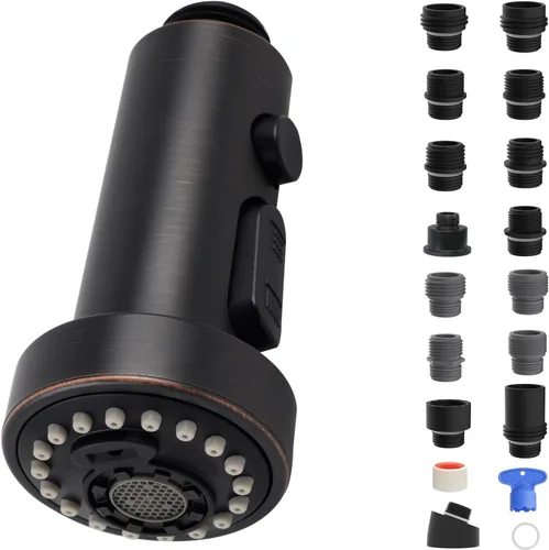 Cabezal rociador universal extraíble de cocina, rociador de grifo de fregadero de cocina de 3 funciones compatible con grifo Moen Delta, piezas de