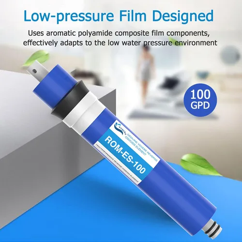 Miniatura 4 de Filtro de membrana de ósmosis inversa 100 GPD RO de 12 x 1.8 pulgadas, repuesto para debajo del fregadero, sistema purificador de filtración