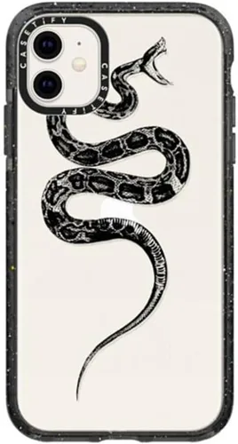 Miniatura 106 de CASETiFY Impact - Funda para iPhone 11 - Flower Power Retro - Negro Transparente
