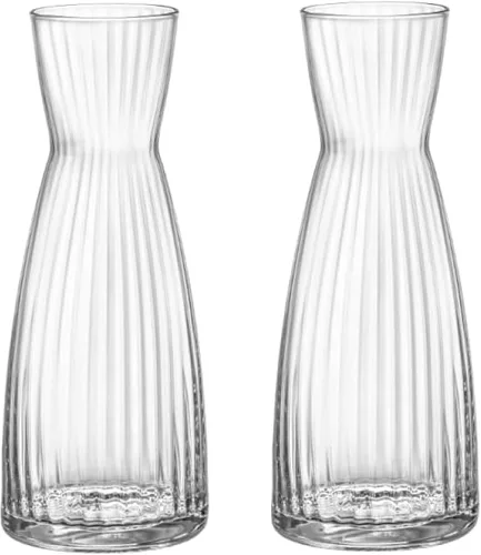 Miniatura 10 de Bormioli Rocco Ypsilon - Juego de 2 jarras de vidrio transparente de 18.5 onzas para servir agua, vino y bebidas, vasos modernos para mesa, comedor
