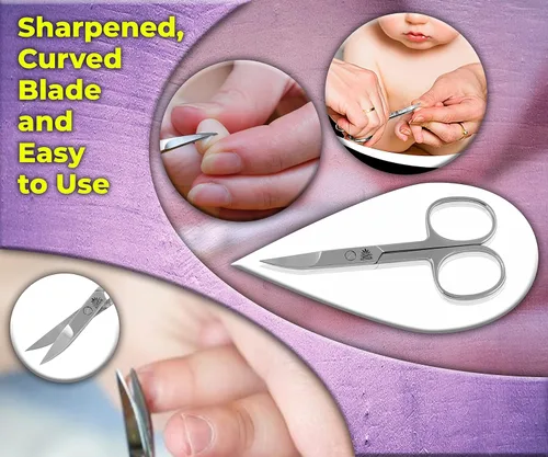Miniatura 8 de ARSUK Tijeras de uñas curvadas para mujeres y hombres, tijeras de uñas para uñas y dedos de las manos para puntas de uñas y tijeras pequeñas