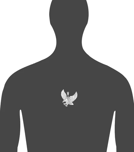 Miniatura 2 de Plata de ley Collar con Colgante de águila Encanto Diamante Acabado con cadena