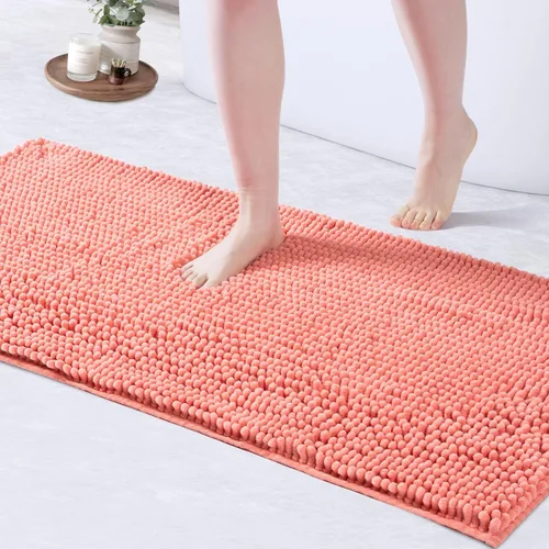 Miniatura 26 de FRESHMINT - Alfombras de baño de chenilla, 32"x20", alfombra antideslizante para el piso del baño y la bañera, alfombra de ducha suave y lavable